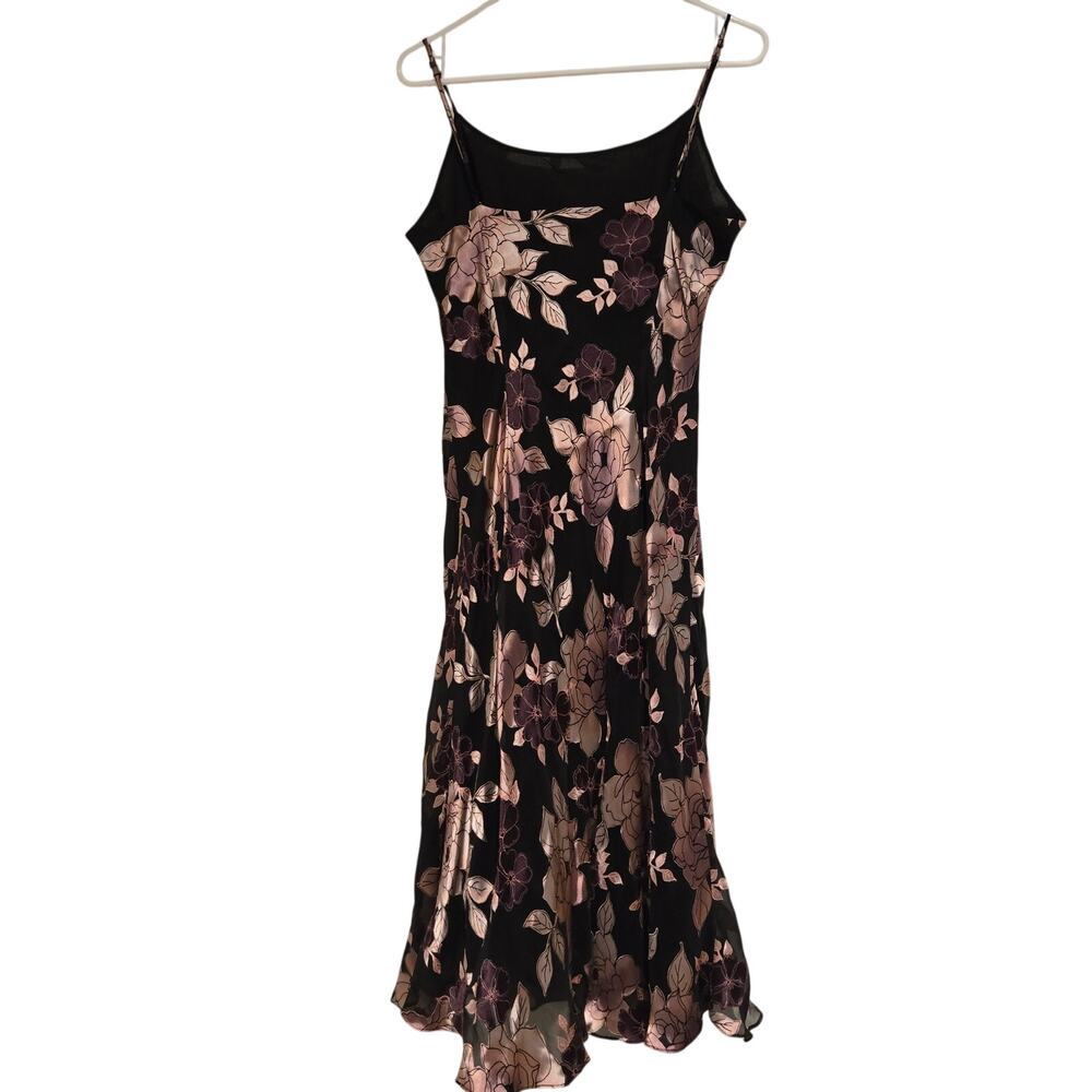Vintage 90s Spiegel Silk Floral Slip Dress Bias Cut Muted Pastel Whimsigoth Midi - Picture 4 of 8